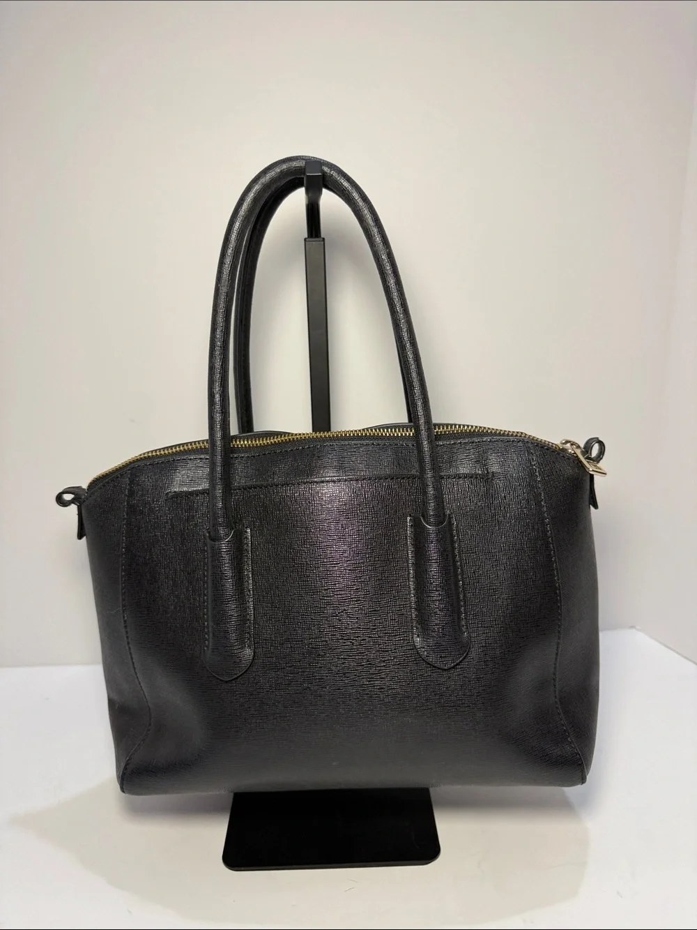 Furla Black Saffiano Leather Satchel